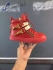 Giuseppe Zanotti Double Gold Bar Latch Clasp Leather High Top Sneakers in all red 